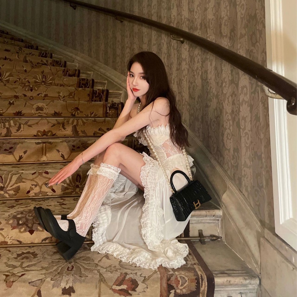 Đầm Dáng Ôm Màu Trắng Thiết Kế Quyến Rũ Thời Trang Cao Cấp Cho Nữ