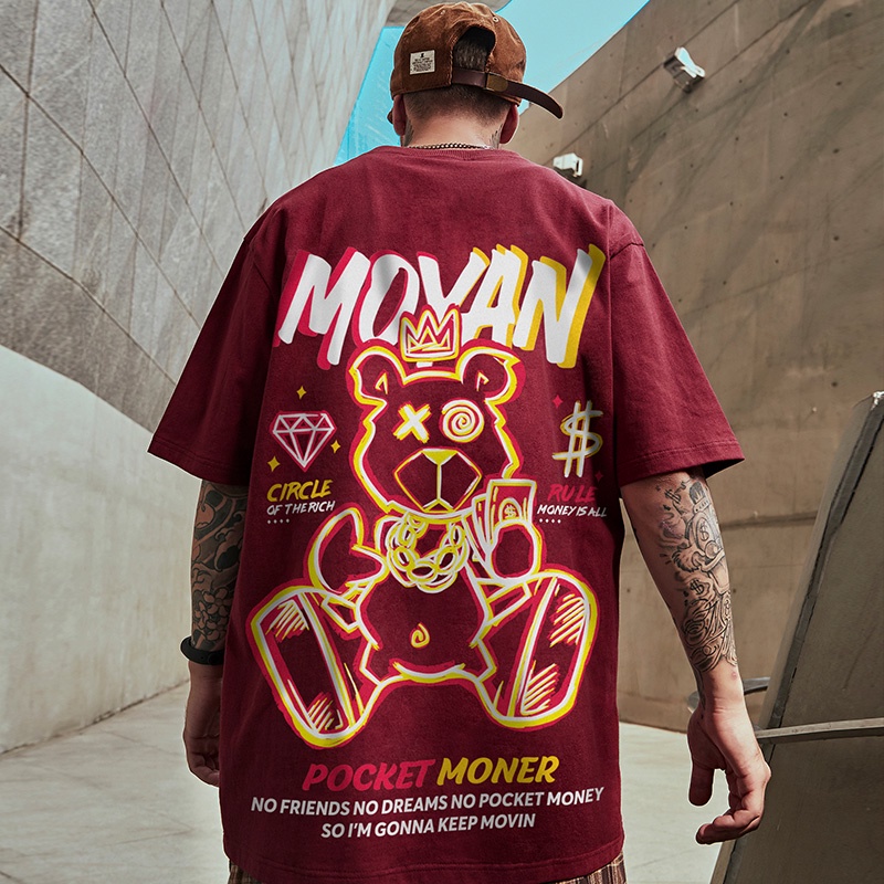 Áo Thun Mùa Hè Dáng Rộng In Họa Tiết Mới Cho Nam Nữ Size M-8Xl