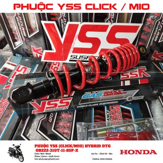 Phuộc sau YSS DTG Hybrid xe Click 110 , MIO