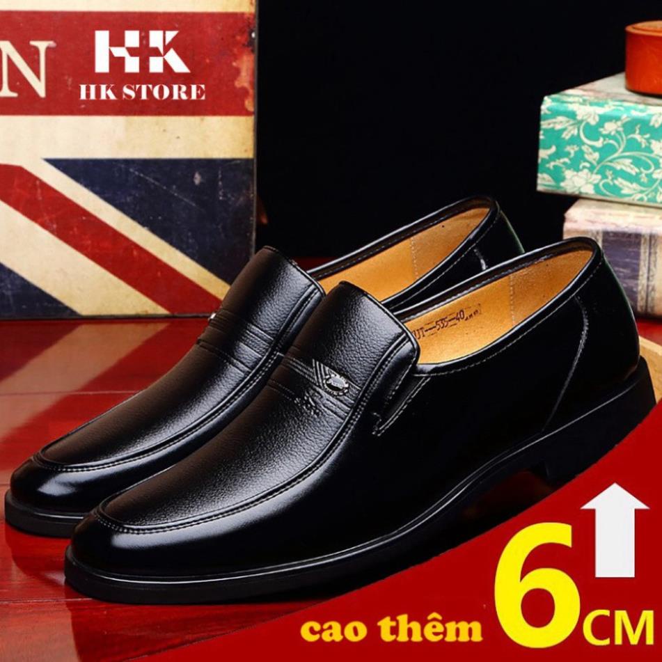 GIÀY DA NAM TRUNG NIÊN 💖 HK.STORE💖 da bò xịn hàng đẹp tăng chiều cao thêm 6cm kết hợp quần áo siêu đẹp (dd21) 🐔