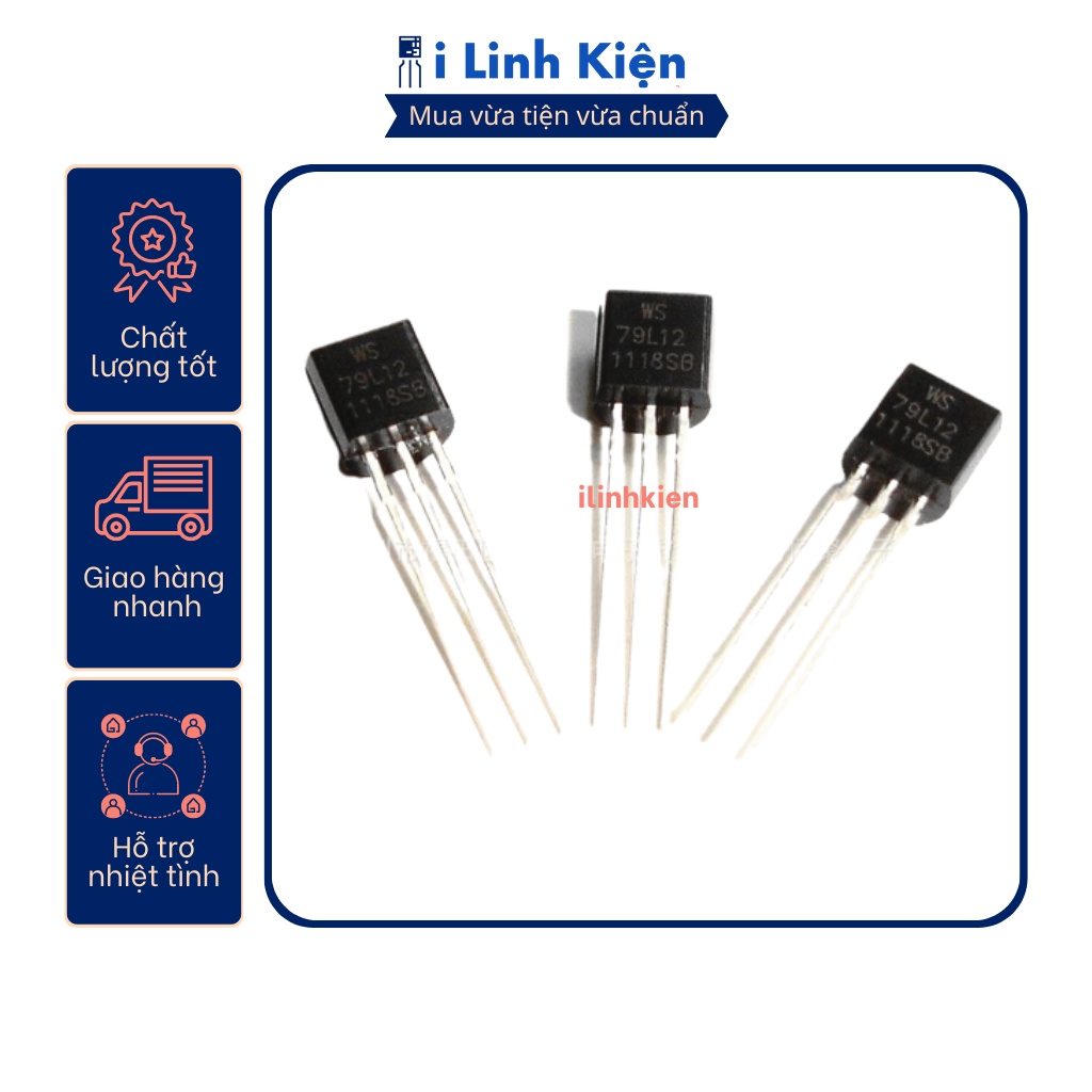 Ic nguồn 79L12 12V 0.1A -12V TO-92