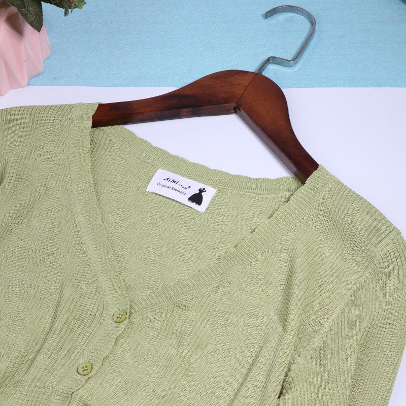 Áo Khoác Cardigan Dệt Kim Tay Dài Cổ Chữ V Màu Trơn Cài Nút Thời Trang Xuân Thu Cho Nữ