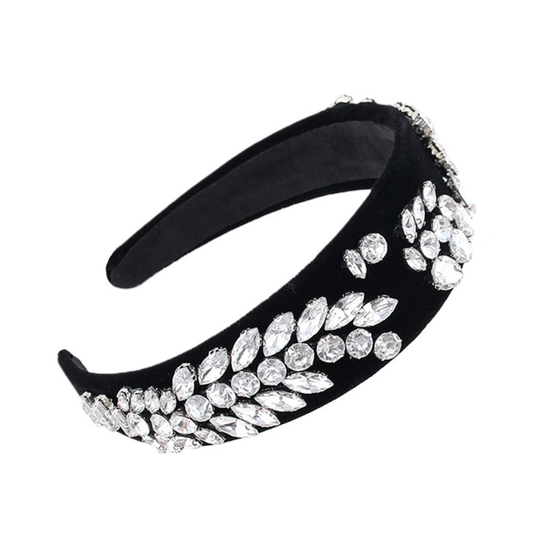 Băng Đô Cài Tóc Bản Rộng Đính Ngọc Trai Nhân Tạo Phong Cách Dân Tộc Cho Nữ