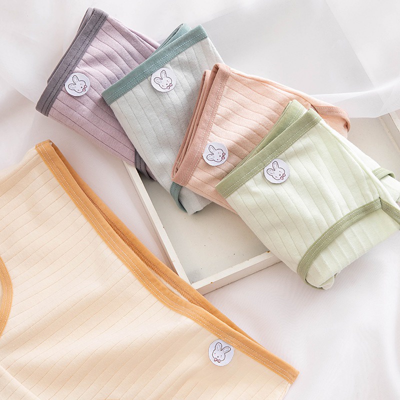 Quần Lót Cotton Lưng Vừa Màu Sắc Xinh Xắn Cho Nữ