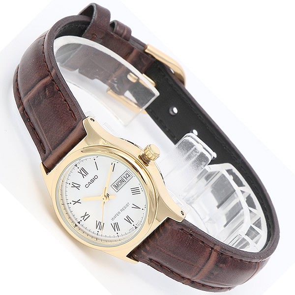 Đồng hồ nữ dây da Casio chính hãng Anh Khuê LTP-V006GL-7BUDF