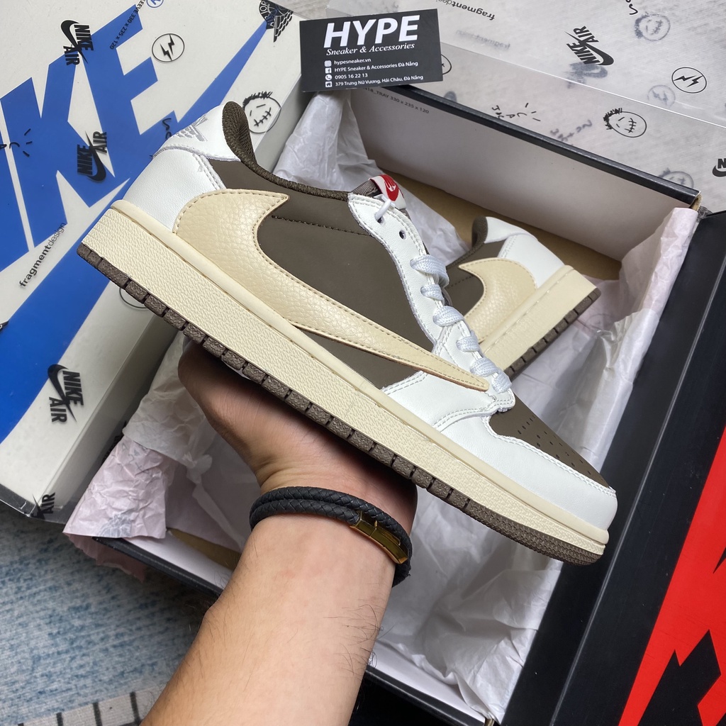 Giày Jordan 1 Low x Travis Scott Reverse Mocha (Nâu/Trắng) - HYPE Sneaker | High Quality