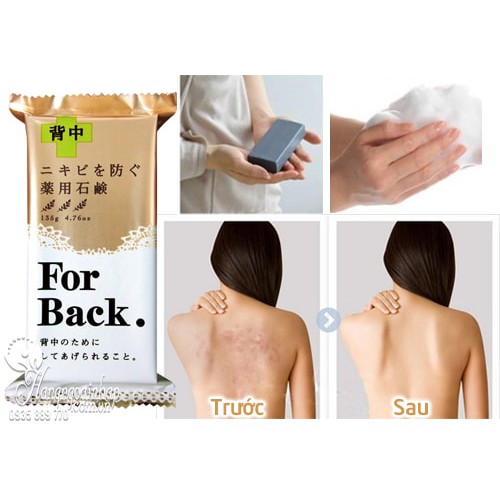 Xà phòng giảm mụn lưng For Back Medicated Soap của Nhật