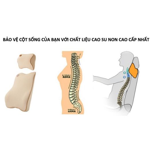 Gối Tựa Đầu, Tựa Lưng Cao Su Non, Siêu Đàn Hồi – Chống Mỏi Cổ, Mỏi Lưng Cao Cấp
