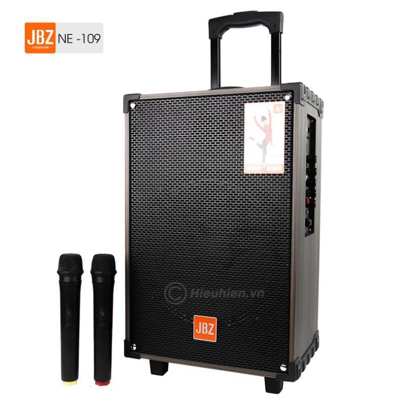 Loa kéo di động JBZ 109-Bass 3 tấc(30cm)CS-350W+2Micro Không Dây+Remto+adapter sạc+dây tín hiệu tivi(107+108+106)