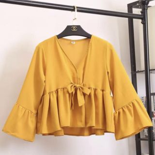 Áo sơ mi babydoll nơ cổ xinh xắn from 52 kg trở lại