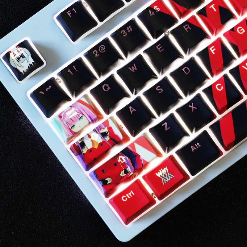 Zero Two Keycap Cherry Profile DARLING trong anime FRANXX Theme PBT Dye thăng hoa keycaps cơ học