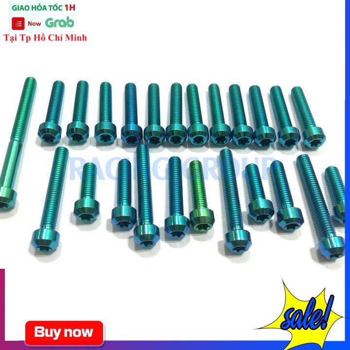 Bộ Ốc Lốc Máy GR5 Gắn Xe Máy Winner 24 Con Titan Và Lục Bảo