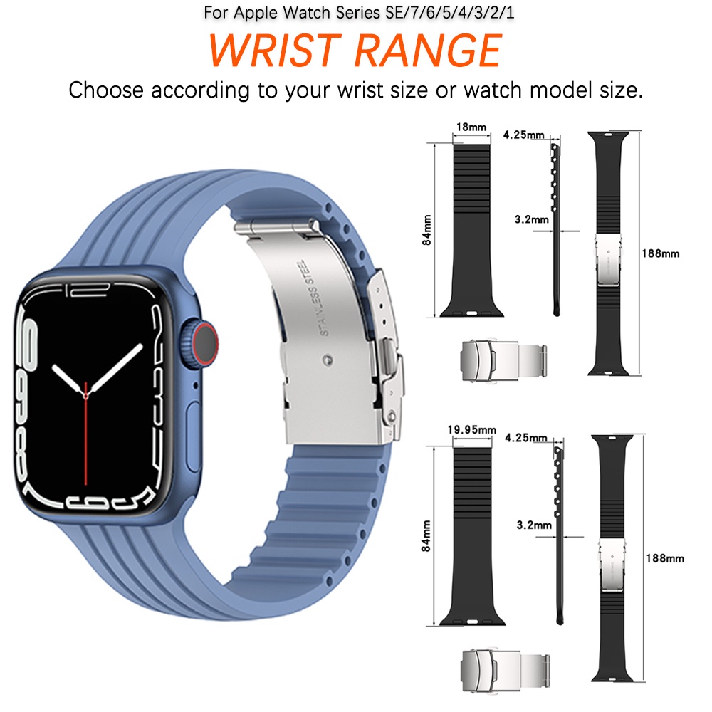 Ninki Dây Đeo Bằng Silicone Mềm Dành Cho Đồng Hồ Thông Minh Apple Watch Series SE / 8 / 7 / 6 / 5 / 4 / 3 / 2 / 1 38mm 40mm 41mm 42mm 44mm 45mm
