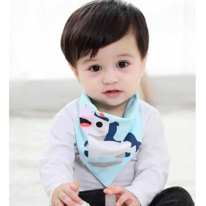 [100% cotton] Set 5 chiếc yếm tam giác cho bé màu sắc đẹp cực kỳ mềm mại 2 nấc cúc bấm dễ điều chỉnh 2 lớp