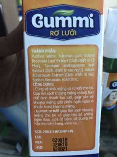 Dung dịch rơ lưỡi cho bé Gummi