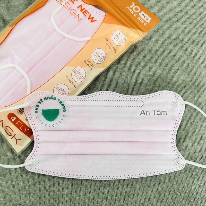Túi 10 cái khẩu trang con Kua An Tâm dành cho người lớn