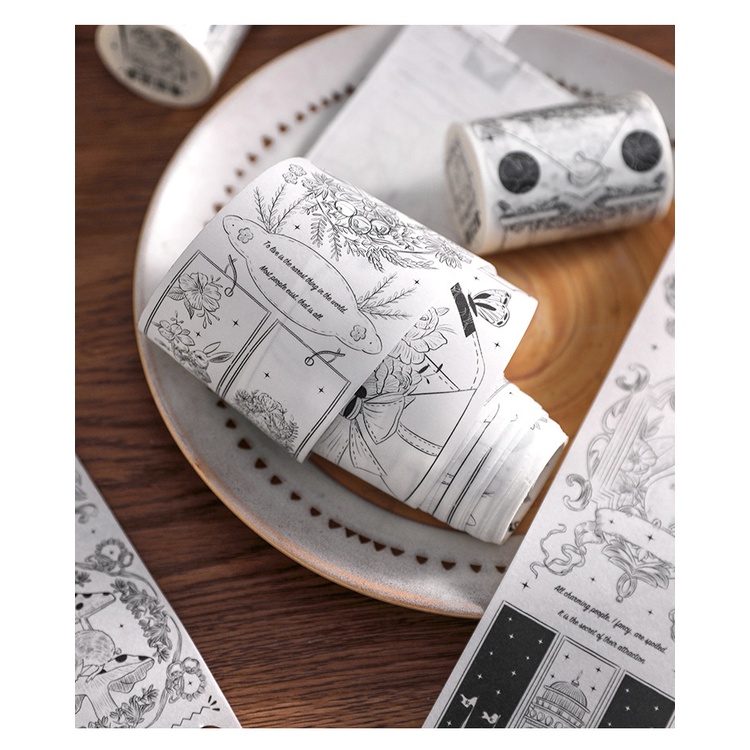 Băng dán Washi tape vintage WS13 - Băng keo dán trang trí sổ tay phong cách cổ điển