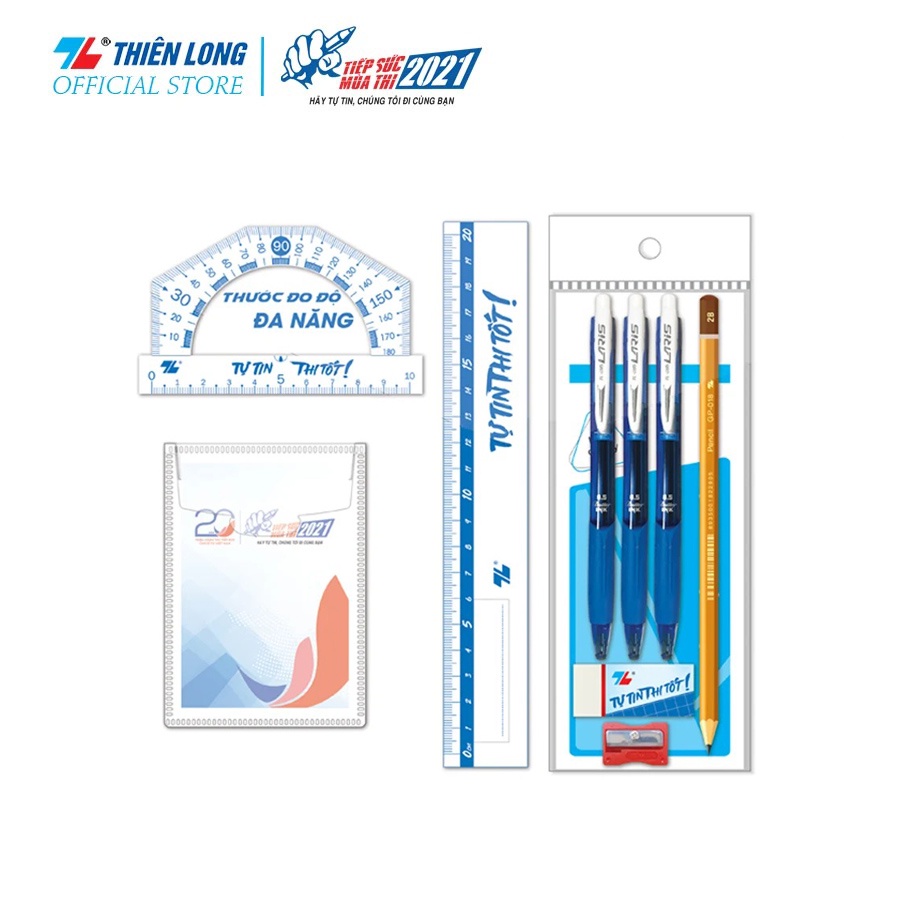 Bộ sản phẩm Thiên Long tiếp sức mùa thi KIT-024- Đầy đủ dụng cụ cho thi tự luận và cả trắc nghiệm