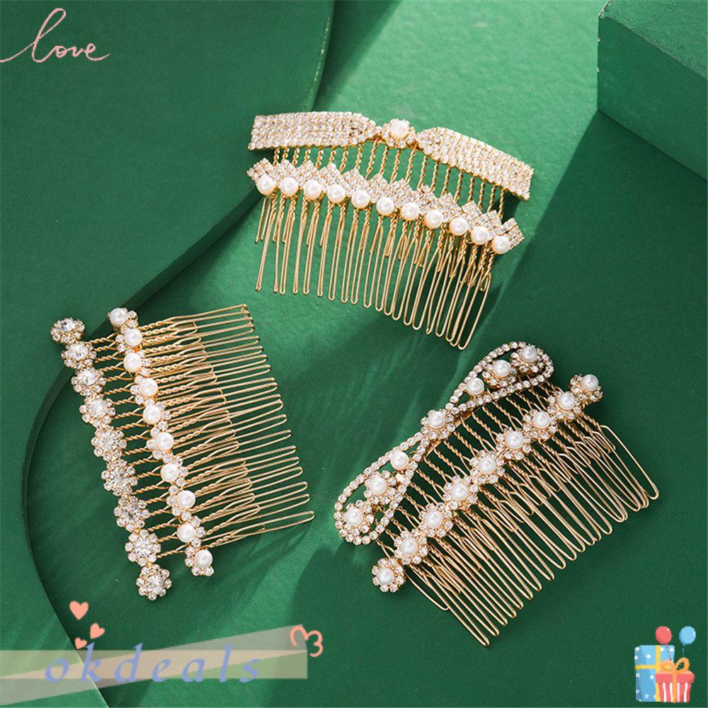 Trâm Cài Tóc Trang Sức Cho Phù Dâu|Đồ Trang Trí Tóc Màu Sắc|Lược Cài Tóc Cho Cô Dâu|Phụ Kiện Tóc Hoa Ngọc Trai