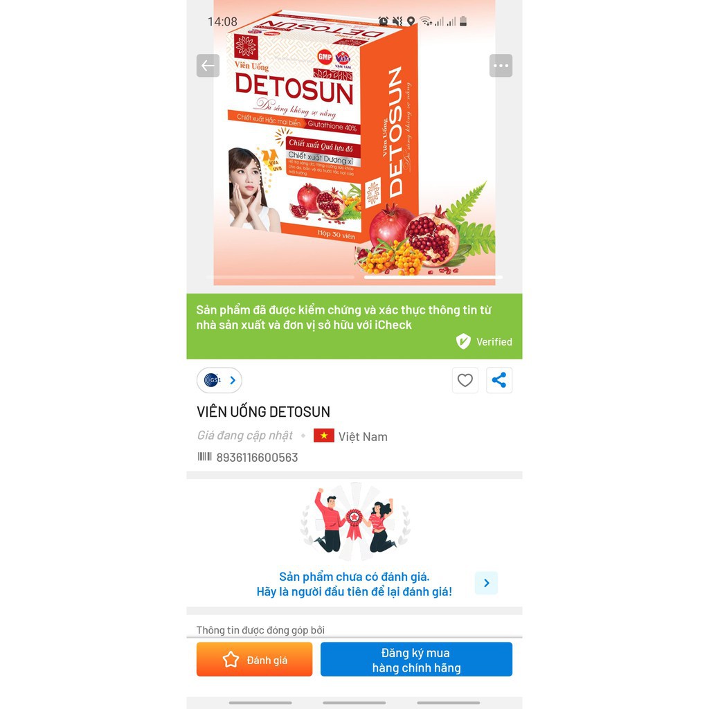 Viên Uống Chống Nắng DETOSUN, bổ sung glutathione giúp đẹp da, chống lão hóa da, bảo vệ da, hỗ trợ giảm nám da, sạm da