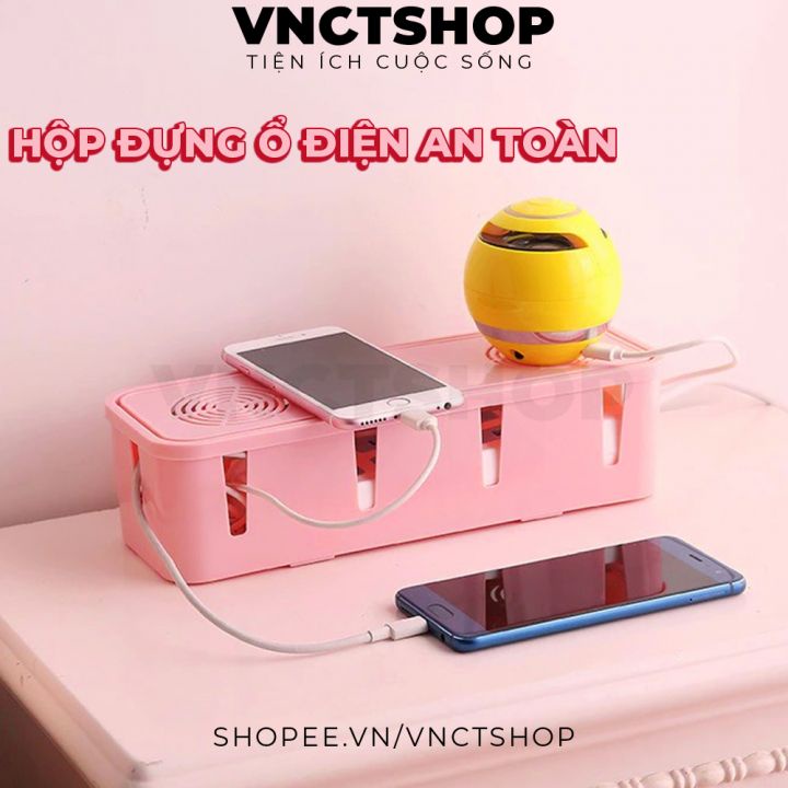 Hộp đựng ổ điện an toàn để bàn, hộp đựng ổ cắm điện dây cáp an toàn chống cháy nổ bằng nhựa