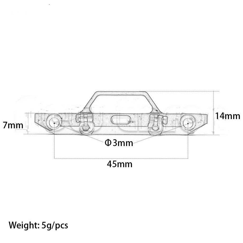 Thanh Cản Trước Bằng Đồng Cnc Cho Xe Điều Khiển Từ Xa Axial Scx24 90081 1 / 24 Rock Crawler