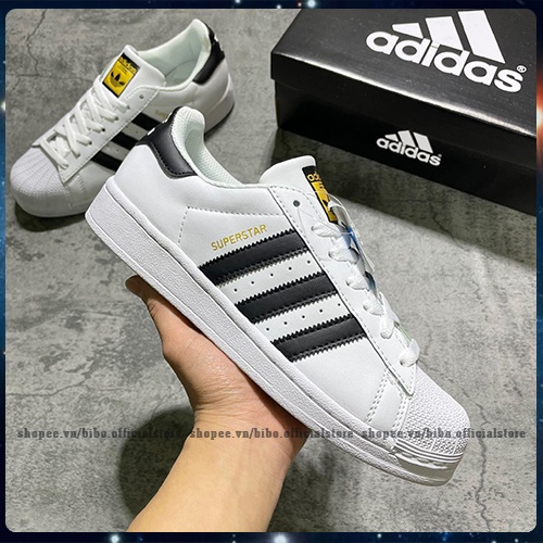 Giày_Adidas Thể Thao Superstar Mũi Sò ⚜️Freeship⚜️ Giày Thể Thao Superstar Mũi Sò Tem Vàng Form Nam Nữ Full Box BilL