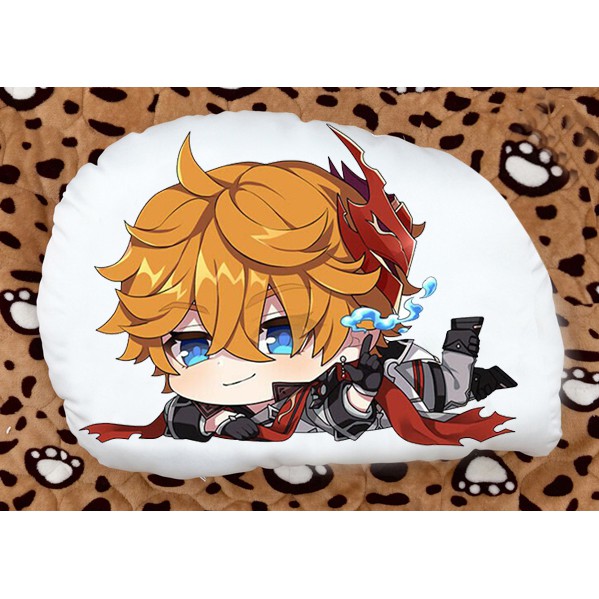 Gối ôm gối ngủ in 2 mặt chibi anime game chibi tartaglia genshin impact