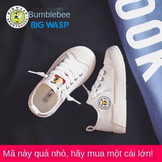 ❦Bumblebee giày trẻ em bé trai giày vải mùa thu 2021 giày trẻ em mới giày trẻ em giày dép học sinh giày trắng