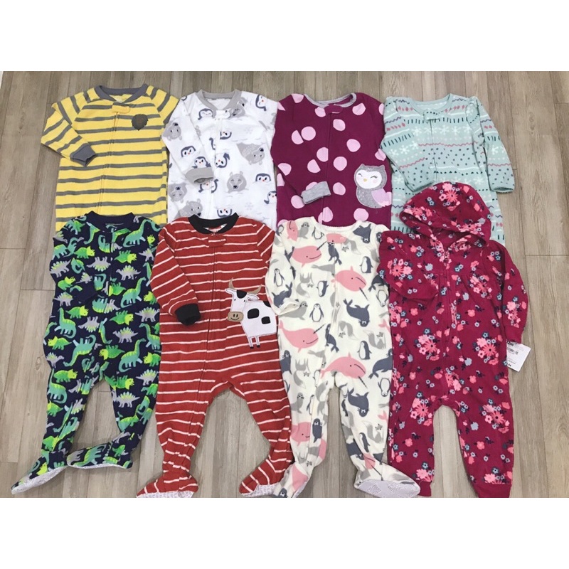 Sleepsuit bộ body dài tay nỉ, nhung xuất dư các hãng cho bé trai và bé gái - ảnh sản phẩm 6