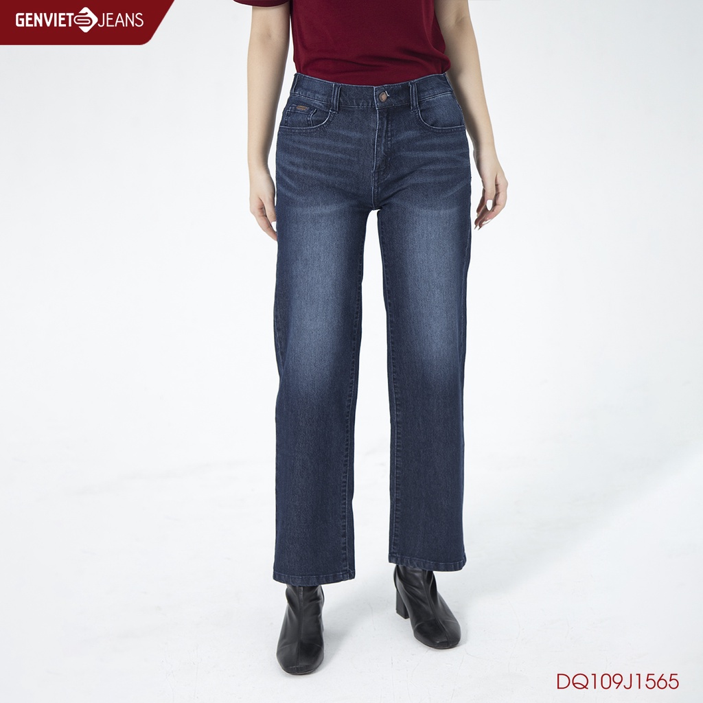 Quần Dài Jeans Nữ Xếp Ly GENVIET DQ109J1565