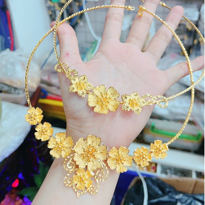 Kiềng Hoa Mai Màu Vàng Nhiều Kiểu - HK8601 - Lên Hình Cực Sáng,Giống Thật 99%