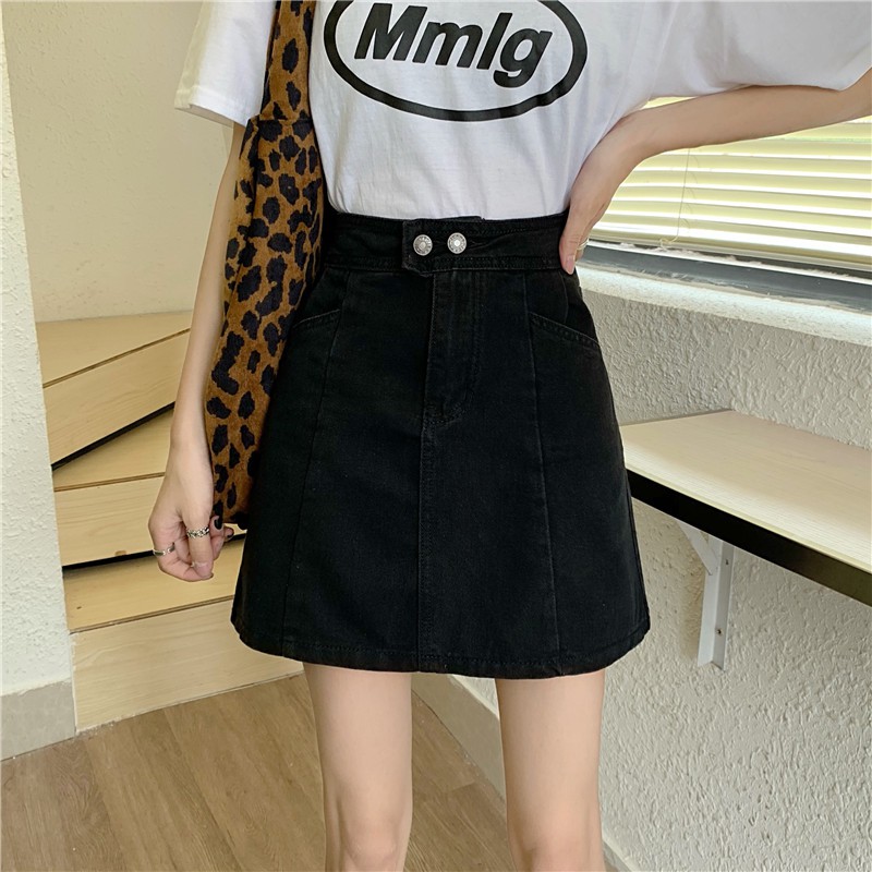 chân váy jean Chữ A Với Thiết Kế Lưng Cao Xinh Xắn Dành Cho Nữ | BigBuy360 - bigbuy360.vn