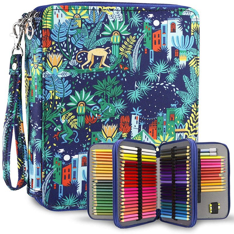 Hộp Đựng Bút Chì Màu 120 Ngăn Bằng Vải Oxford Tiện Dụng