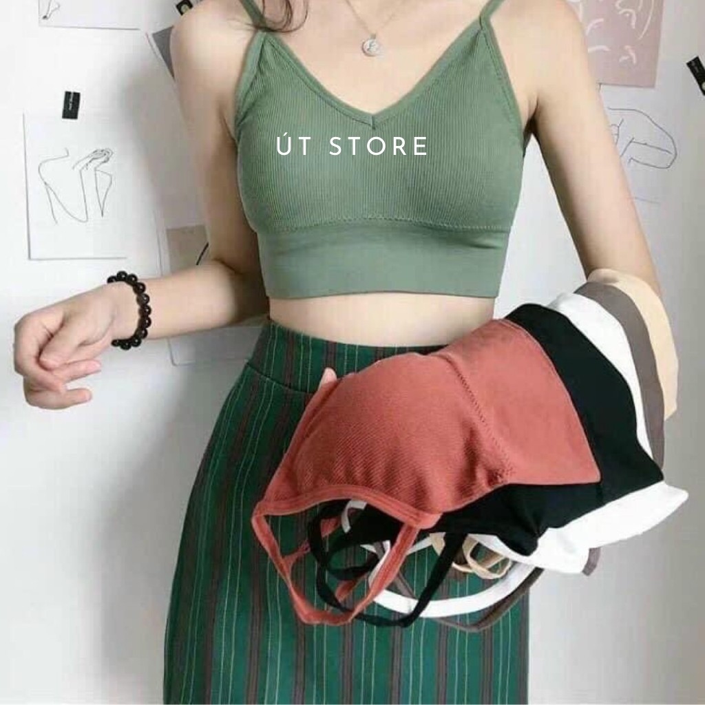 Áo bra nữ 2 dây hở lưng có miếng lót nâng ngực freesize thoải mái | BigBuy360 - bigbuy360.vn