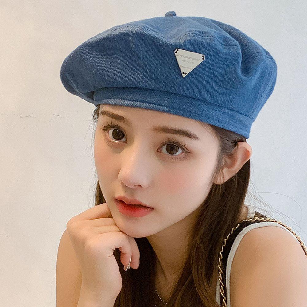 Mũ Beret In Chữ Sau Lưng2Lilife Kiểu Cao Bồi Pháp Thanh Lịch Cổ Điển Có Thể Điều Chỉnh