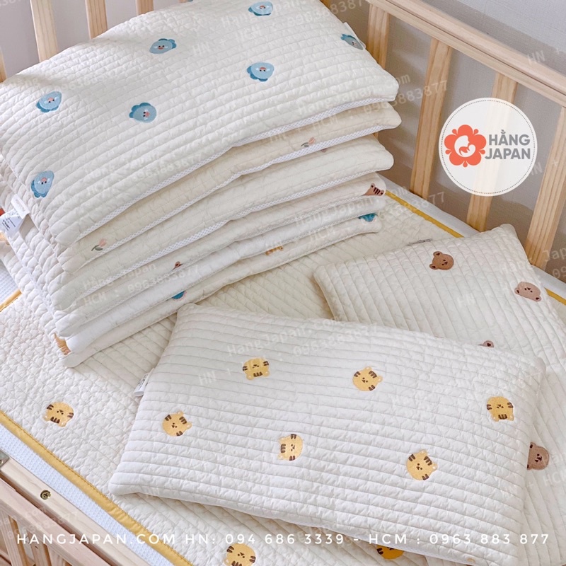 Gối Dot to Dot Hàn Quốc hình chữ nhật thêu oganic handmade