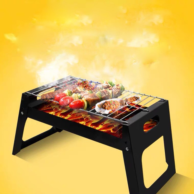 Bếp nướng than hoa nướng ngoài trời BBQ chất liệu inox cao cấp- Có Chân Đế, Tay Cầm Xếp Gọn Tiện Lợi TL-258