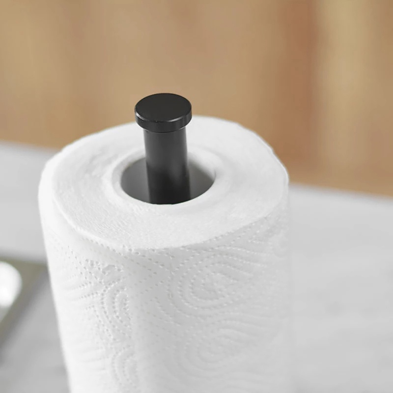 Giá Đỡ Cuộn Giấy Vệ Sinh Bằng Thép Không Gỉ Màu Đen Tiện Lợi Dành Cho Nhà Bếp