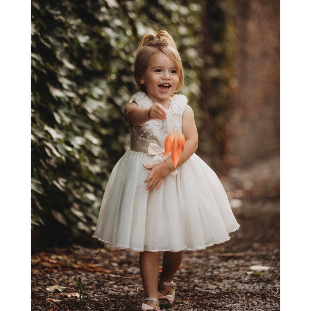 [Mã FAMAYFA2 giảm 10K đơn 50K] Váy trắng nơ hoa nổi Party