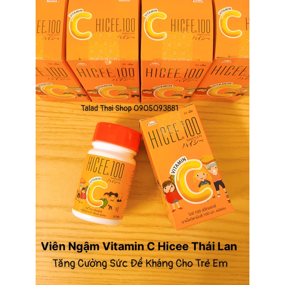 Viên ngậm bổ sung Vitamin C cho bé Tăng Sức Đề Kháng cho trẻ em Hicee 100 Vitamin C Sweetlets Thái Lan