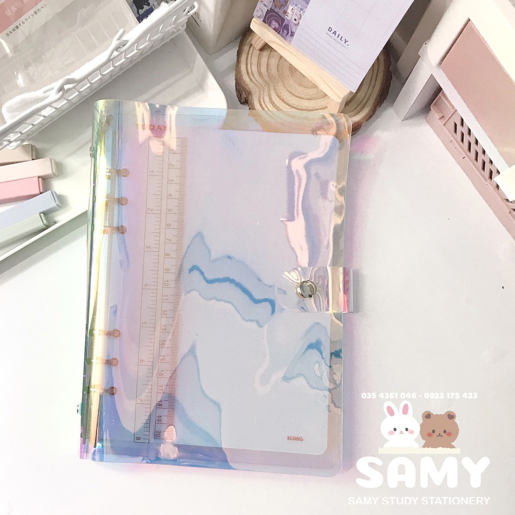 Binder Bìa Dẻo Cao Cấp Hologram Size A5 Sẵn 200 Trang Giấy KLONG Nhiều màu sắc 120 GSM Cực Dày Sổ Bullet Journal Planner