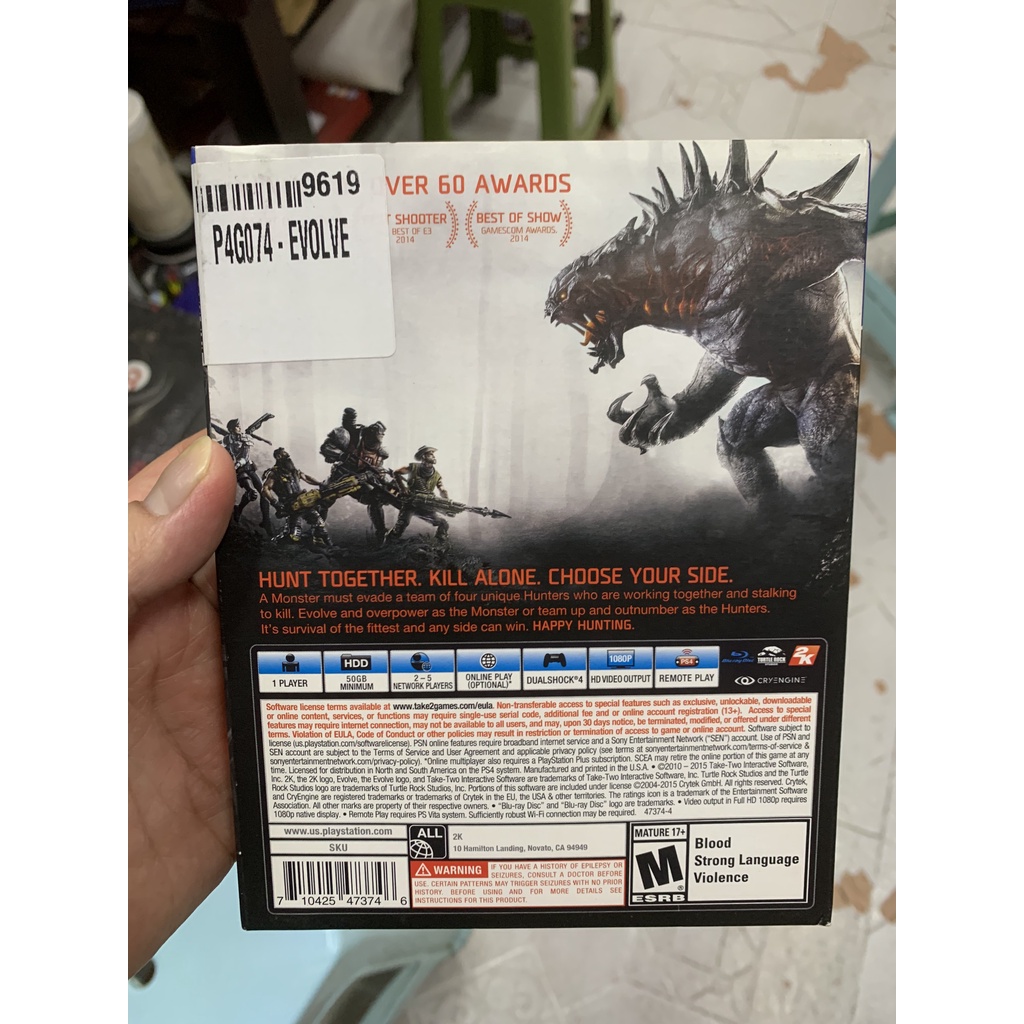 Đĩa Game Ps4 Evolve
