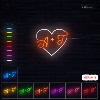 [TRỌN BỘ] Đèn Led Neon Theo Yêu Cầu | Đèn Led Neon Hình Trái Tim + Chữ Theo Tên | 8418