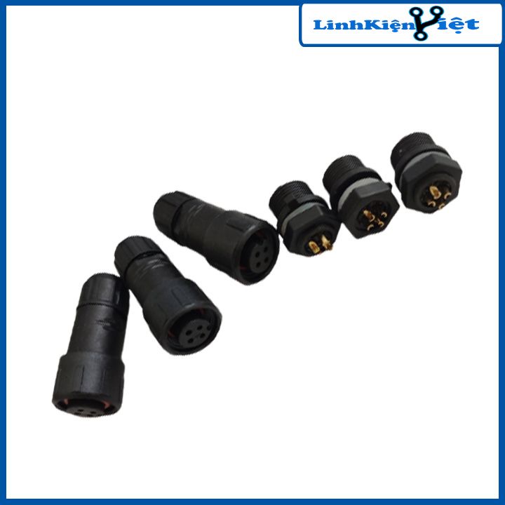 Jack nối dây 4P chống nước, jack nguồn camera M16 chân đồng
