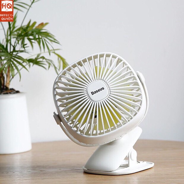 Quạt tích điện mini kẹp bàn có đèn Baseus chính hãng | BigBuy360 - bigbuy360.vn