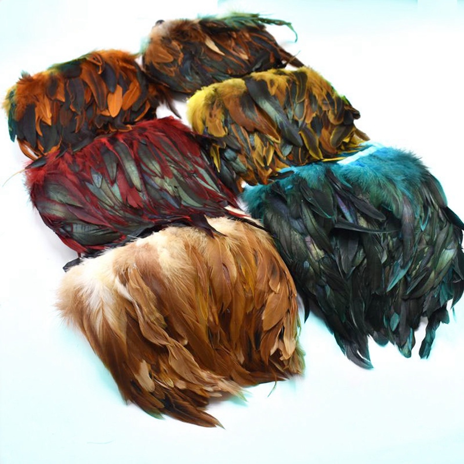 1 Dây Ruy Băng Lông Gà Đen Tự Nhiên Dài 13-18cm Trang Trí Tiệc