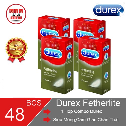 Combo 4 Hộp Durex Chính hãng 12 Bao/1 Hộp Giá Sỉ