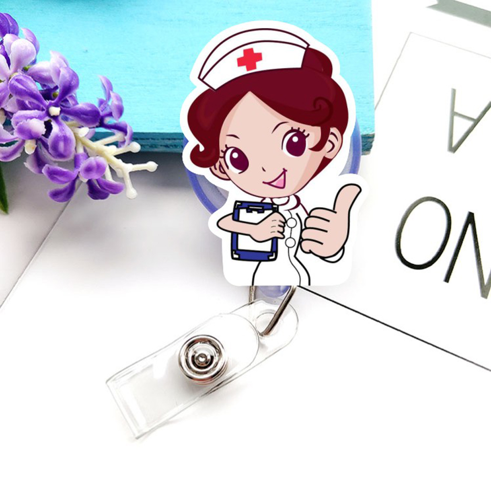 Kẹp huy hiệu rút gắn bảng tên họa tiết hoạt hình chất lượng cao