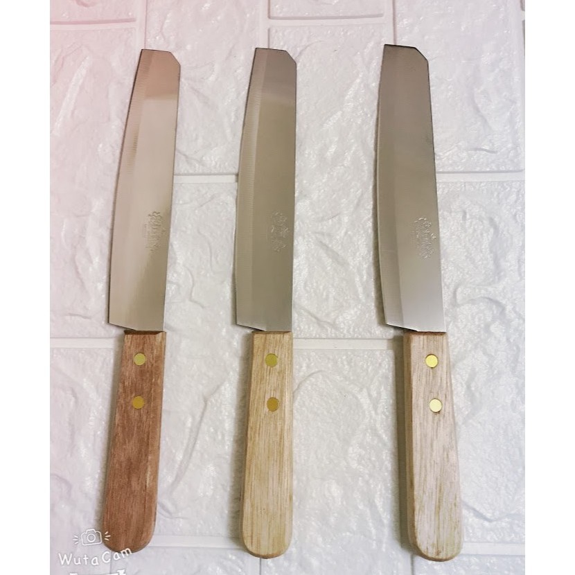 Dao INOX Bìa Đỏ Cán Gỗ 312 Siêu Bén Tiện Lợi Cho Nhà Bếp 312